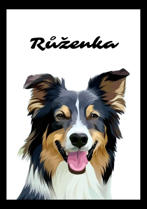 Malovaný portrét psa