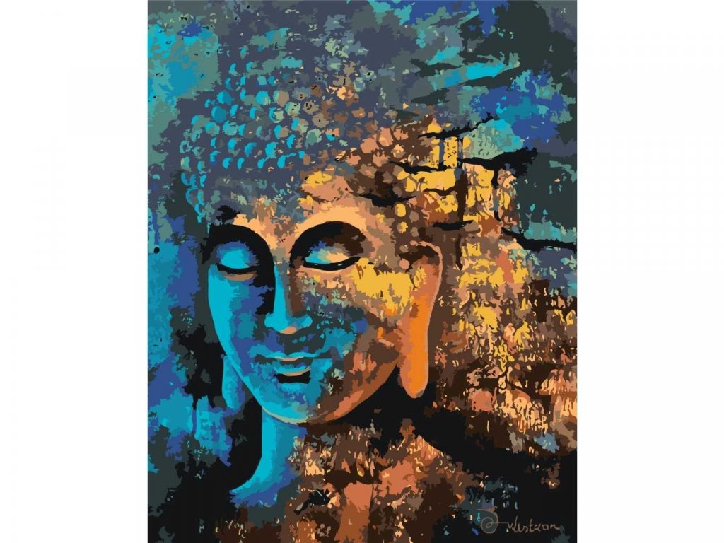 Malování podle čísel - GULISTAAN - BUDDHA A ČERNÉ VRÁNY