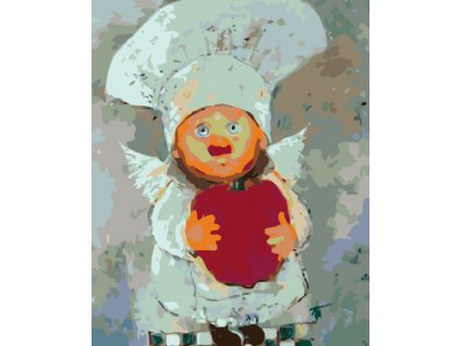 Malování podle čísel - KUCHAŘ S DÝNÍ (Rozměr 60x80 cm, Rámování vypnuté plátno na rám)