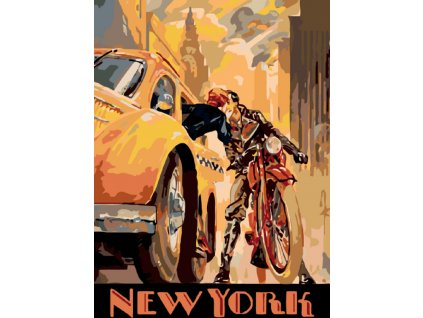 Malování podle čísel - NEW YORK (Rozměr 80x100 cm, Rámování vypnuté plátno na rám)