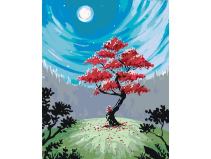 Malování podle čísel - ÚPLŇKOVÝ STROM (Rozměr 60x80 cm, Rámování vypnuté plátno na rám)