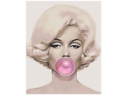 Malování podle čísel - MARILYN S BUBLINOU (Rozměr 60x80 cm, Rámování vypnuté plátno na rám)