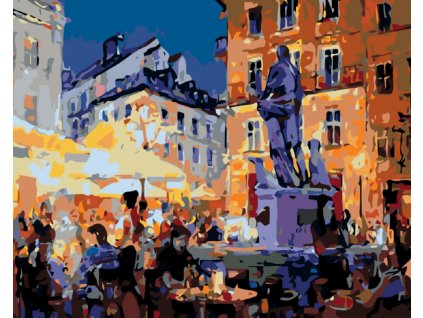 Malování podle čísel - RESTAURACE POD SOCHOU (Rozměr 60x80 cm, Rámování vypnuté plátno na rám)