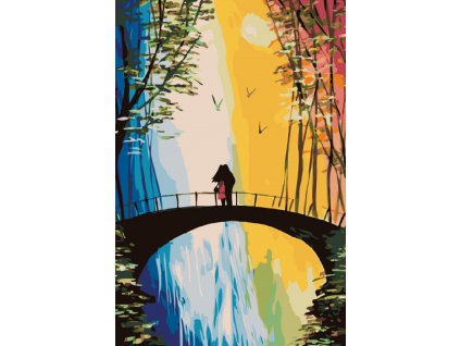 Malování podle čísel - NA LÁVCE U VODOPÁDU (Rozměr 60x80 cm, Rámování vypnuté plátno na rám)