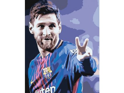 Malování podle čísel - MESSI V DRESU (Rozměr 60x80 cm, Rámování vypnuté plátno na rám)