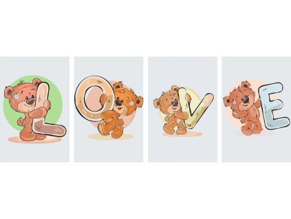 Malování podle čísel - MEDVÍDKOVA HESLA - LOVE