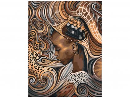 Malování podle čísel - AFRICKÁ DOMORODÁ DÍVKA