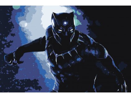 Malování podle čísel - BLACK PANTHER (Rozměr 60x80 cm, Rámování vypnuté plátno na rám)
