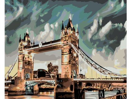 Malování podle čísel - BOUŘE NAD TOWER BRIDGE