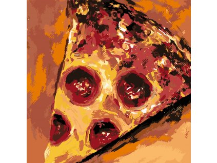 Malování podle čísel - PIZZA (Rozměr 50X50 cm, Rámování vypnuté plátno na rám)