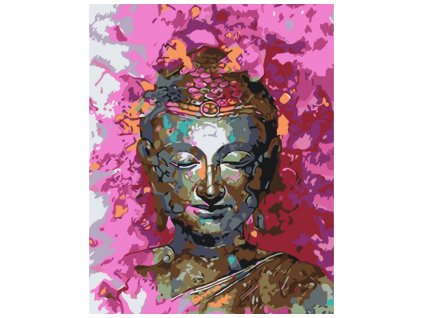 Malování podle čísel - RŮŽOVÝ BUDDHA