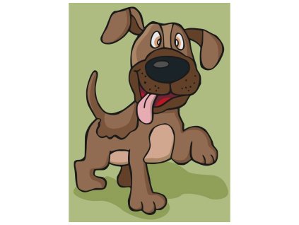 Malování podle čísel - VESELÝ PSÍK S DLOUHÝM JAZYKEM