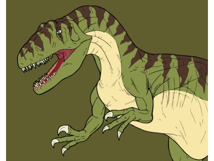 Malování podle čísel - NEBEZPEČNÝ REX (Rozměr 60x80 cm, Rámování vypnuté plátno na rám)
