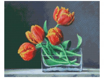 Diamantové malování - PIETER WAGEMANS - OHNIVÉ TULIPÁNY
