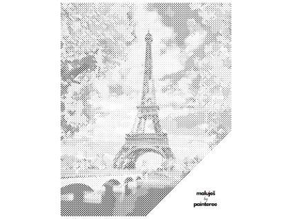 Tečkování - EIFFELOVA VĚŽ A RŮŽOVÉ STROMY