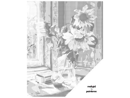 Tečkování - SLUNEČNICE VE VÁZE