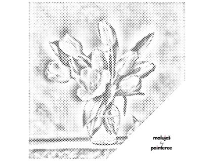 Tečkování - PIETER WAGEMANS - BÍLÉ TULIPÁNY VE VÁZE