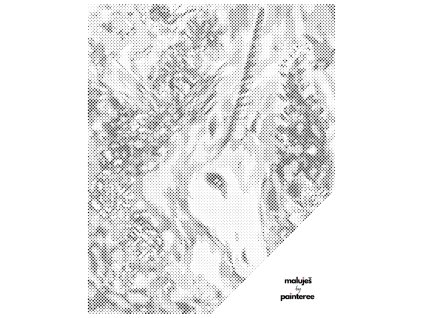 Tečkování - PŘEKRÁSNÝ JEDNOROŽEC S KVĚTINAMI