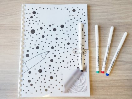 Tečkovací sešit - Květiny (Varianta 4 barvy (Černá, Modrá, Zelená, Červená))