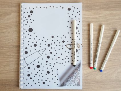 Tečkovací sešit - Mandaly (Varianta 4 barvy (Černá, Modrá, Zelená, Červená))