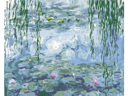 Malování podle čísel - LEKNÍNY (C.MONET) (Rozměr 60x80 cm, Rámování bez rámu a bez vypnutí plátna)