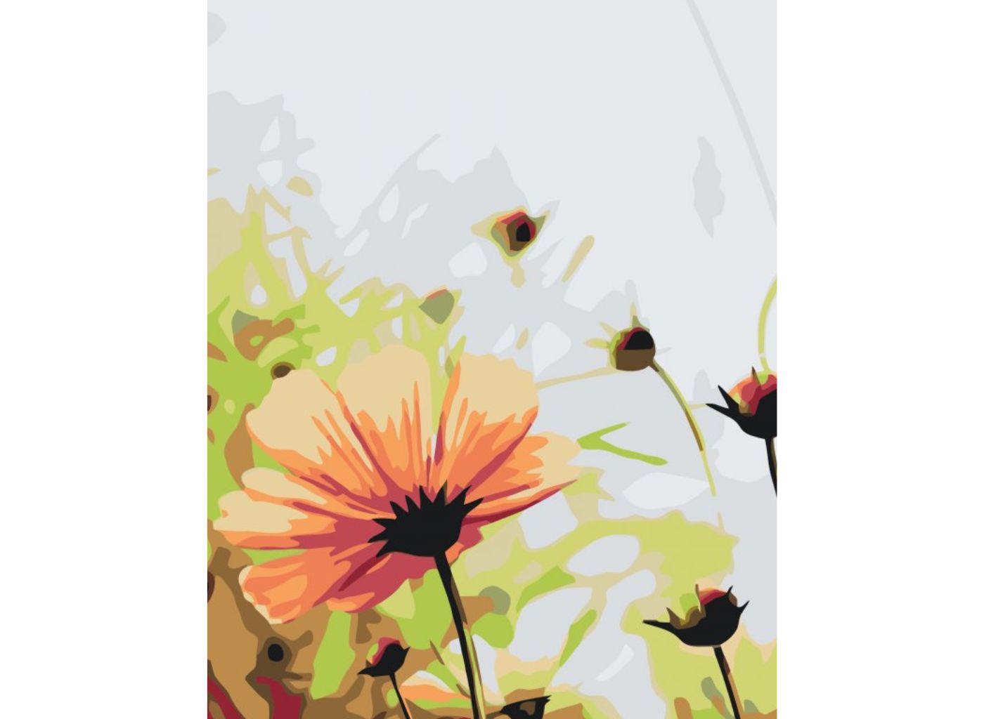 MALUJEŠ Malování podle čísel - ROZKVĚTLÁ KVĚTINA NA LOUCE Rozměr: 30 x 40 cm, Rámování: vypnuté plátno na rám
