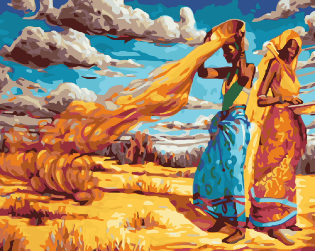 MALUJEŠ Malování podle čísel - AFRICKÉ ŽENY Rozměr: 60x80 cm, Rámování: vypnuté plátno na rám