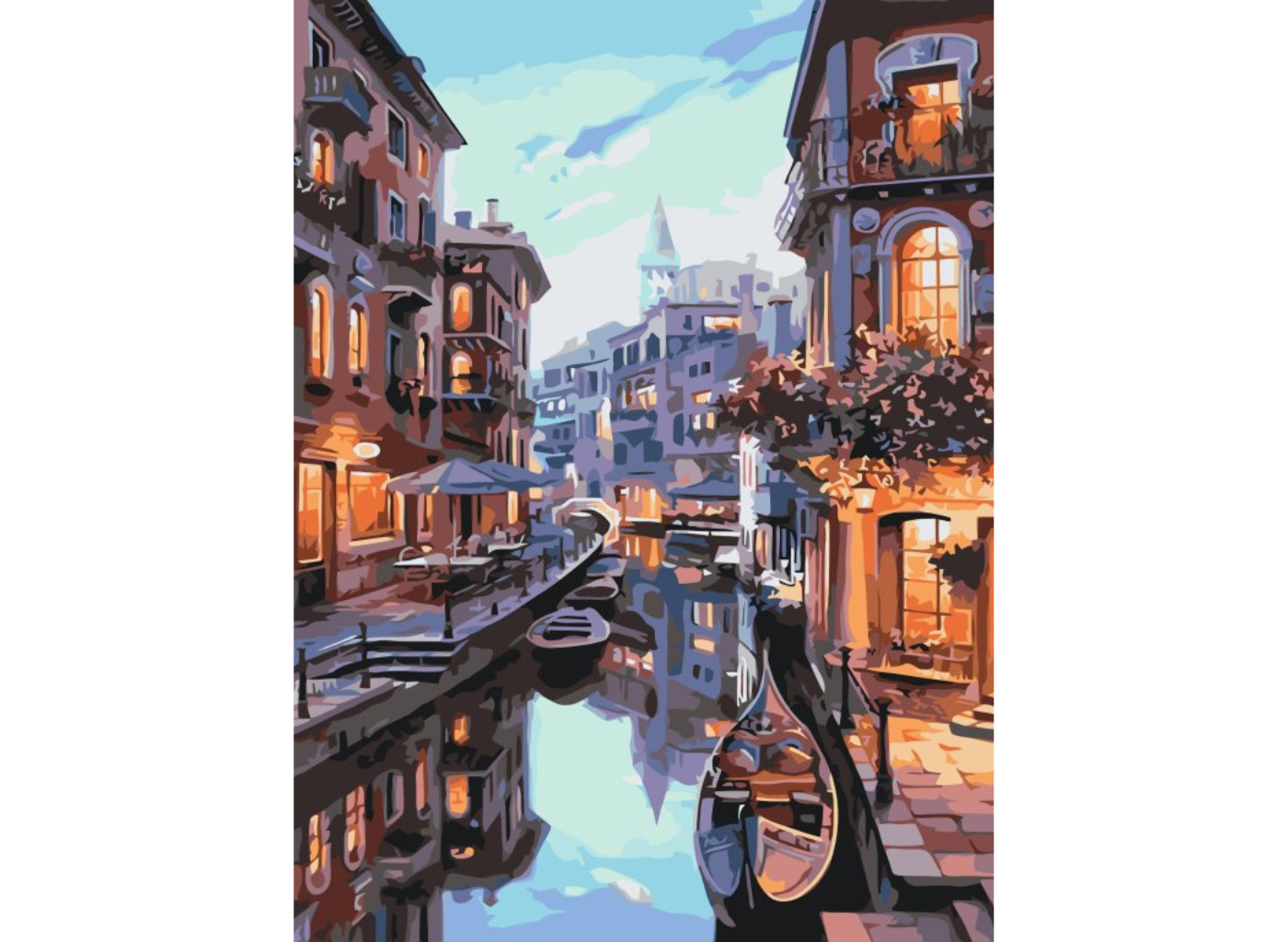 MALUJEŠ Malování podle čísel - BENÁTSKÁ NOC Rozměr: 30x40 cm, Rámování: vypnuté plátno na rám