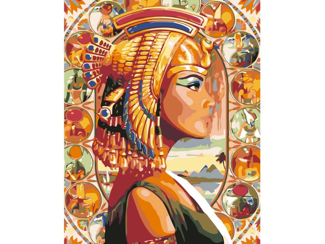 MALUJEŠ Malování podle čísel - KRÁLOVNA EGYPTA Rozměr: 40x50 cm, Rámování: vypnuté plátno na rám
