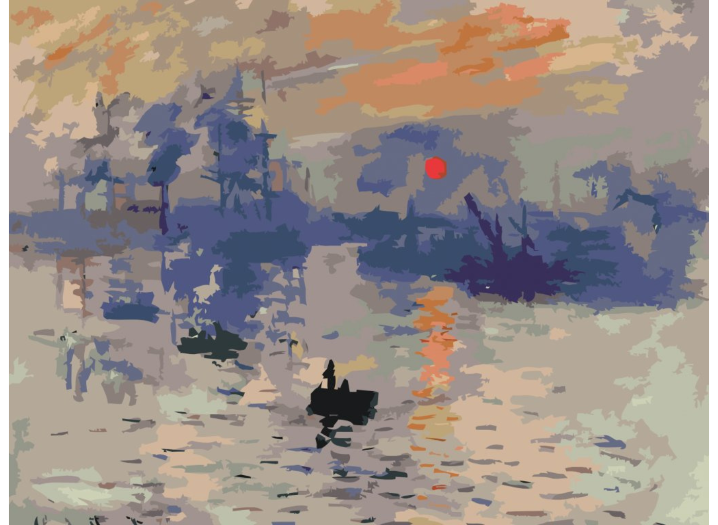 MALUJEŠ Malování podle čísel - CLAUDE MONET - VÝCHOD SLUNCE Rozměr: 80x100 cm, Rámování: vypnuté plátno na rám