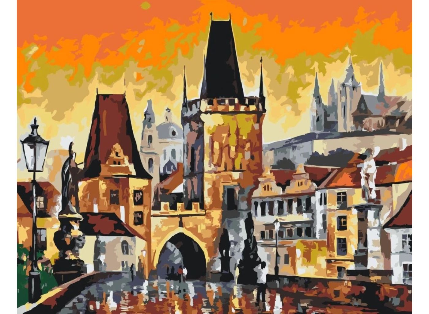 MALUJEŠ Malování podle čísel - KARLŮV MOST Rozměr: 40 x 50 cm, Rámování: vypnuté plátno na rám