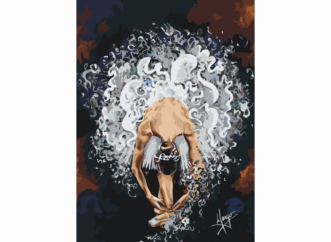 MALUJEŠ Malování podle čísel - BALETKA V ÚKLONU Rozměr: 40 x 50 cm, Rámování: vypnuté plátno na rám