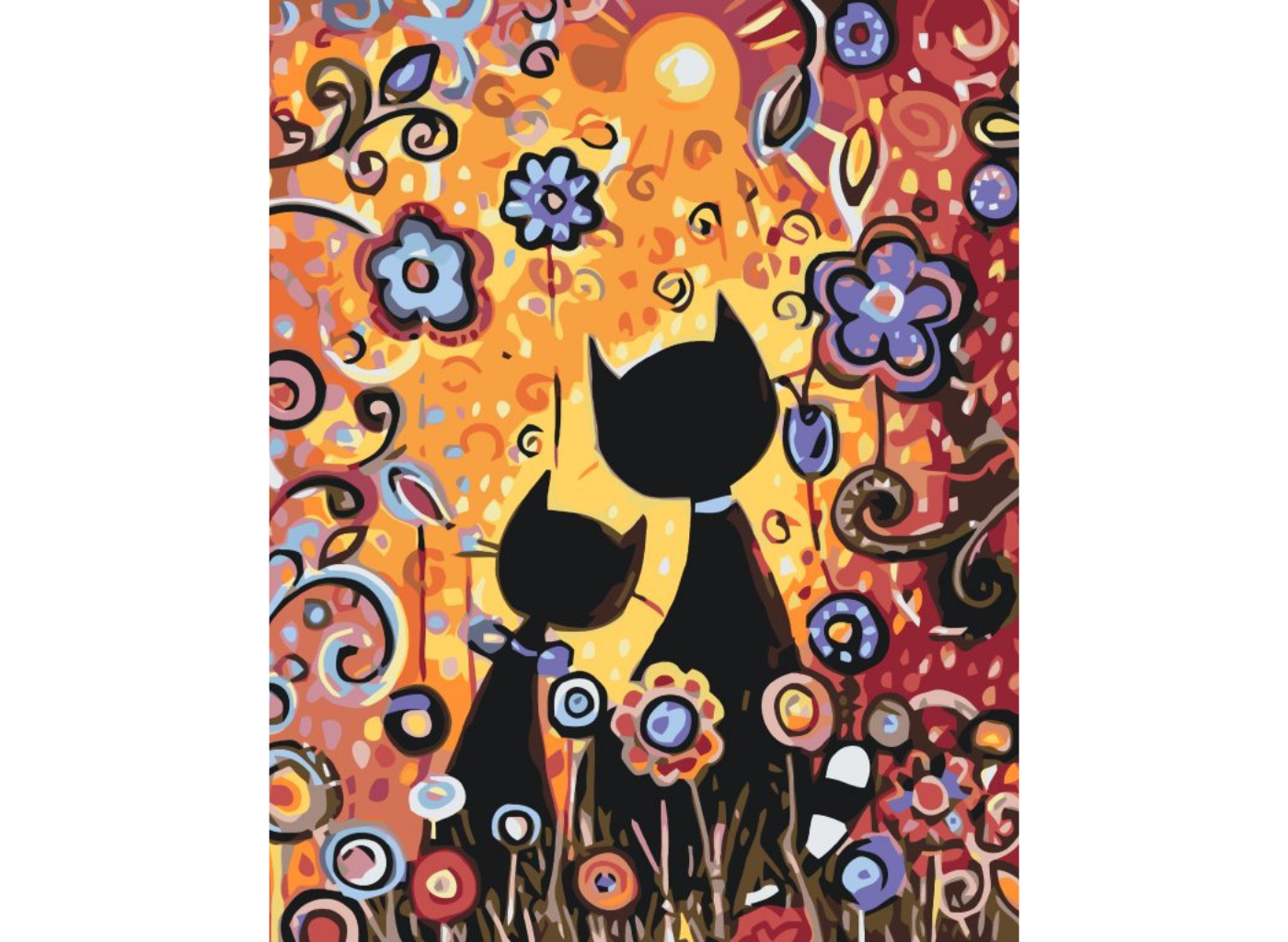MALUJEŠ Malování podle čísel - DVĚ KOČKY Rozměr: 40x50 cm, Rámování: vypnuté plátno na rám