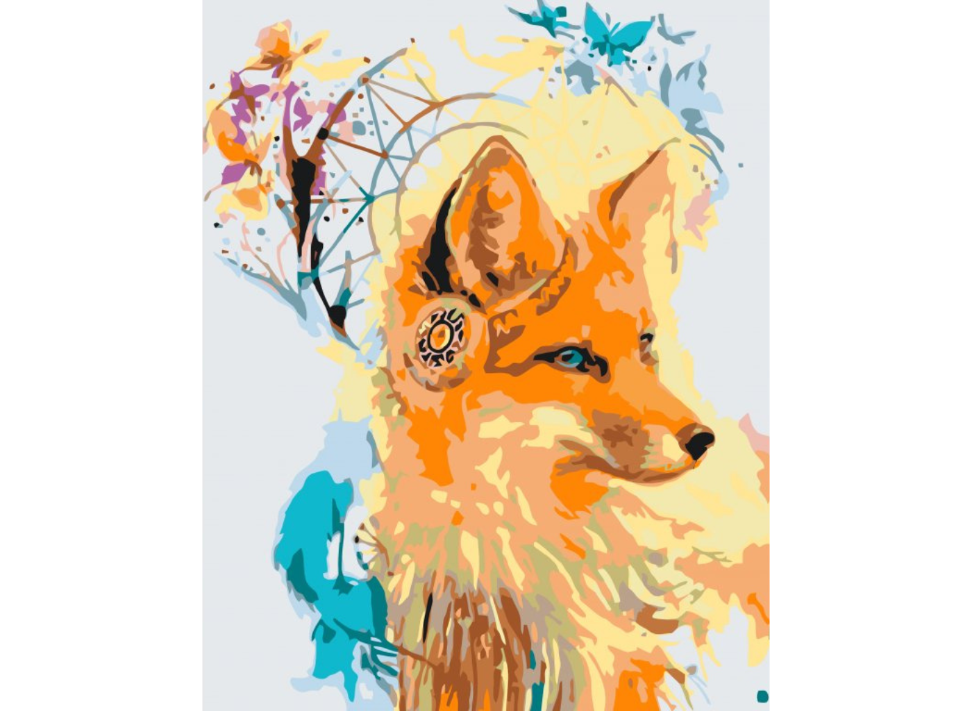 MALUJEŠ Malování podle čísel - LIŠKA S LAPAČEM SNŮ Rozměr: 30x40 cm, Rámování: vypnuté plátno na rám