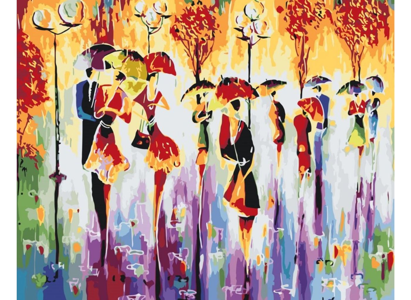 MALUJEŠ Malování podle čísel - BAREVNÉ SILUETY Rozměr: 60 x 80 cm, Rámování: bez rámu a bez vypnutí plátna