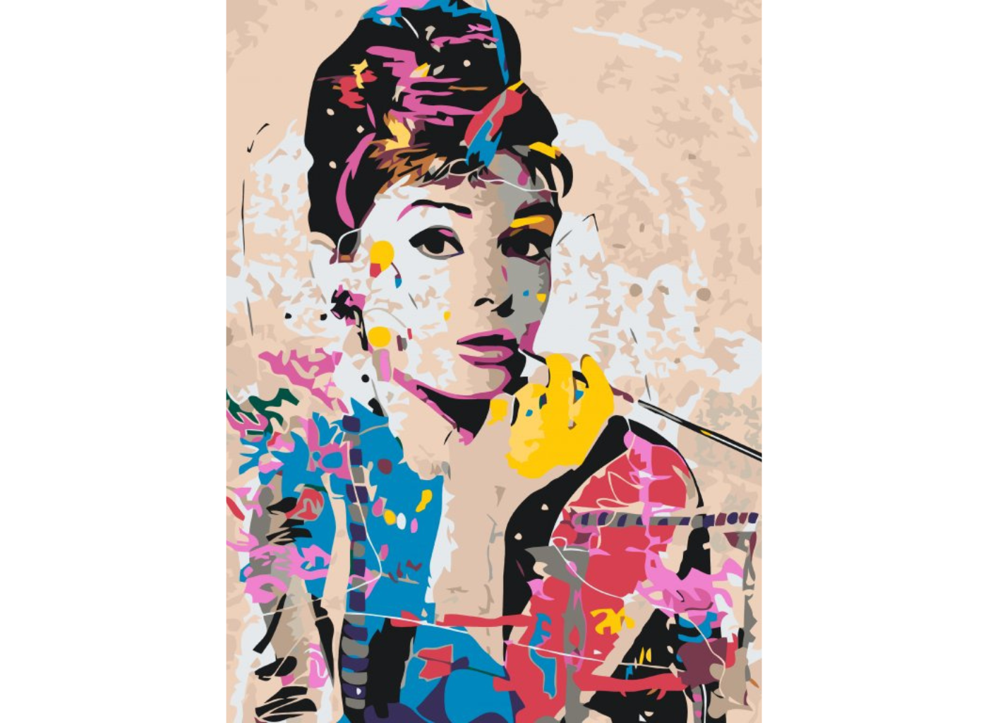 MALUJEŠ Malování podle čísel - AUDREY HEPBURN Rozměr: 40x50 cm, Rámování: vypnuté plátno na rám