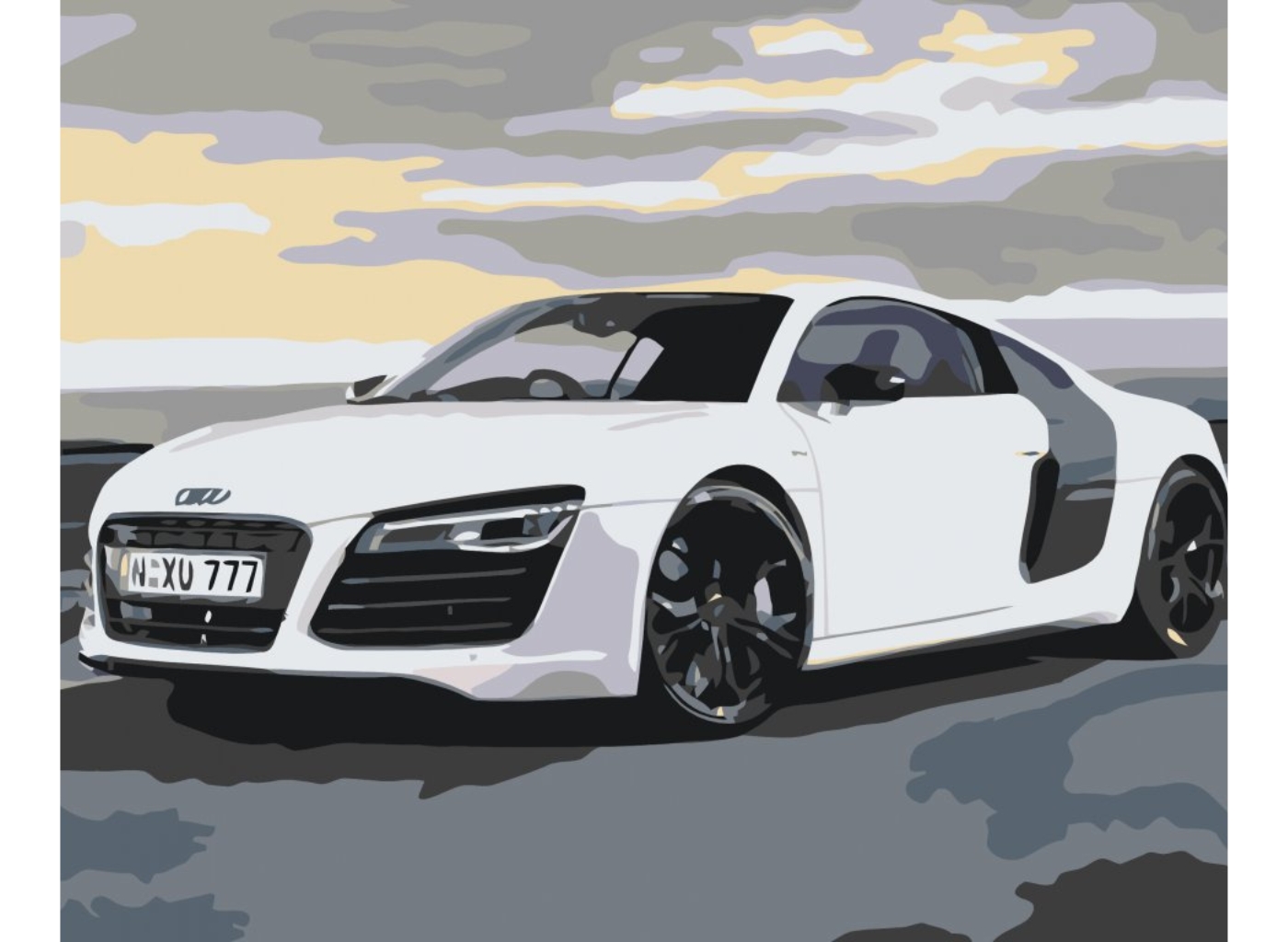 MALUJEŠ Malování podle čísel - AUDI Rozměr: 80x100 cm, Rámování: bez rámu a bez vypnutí plátna