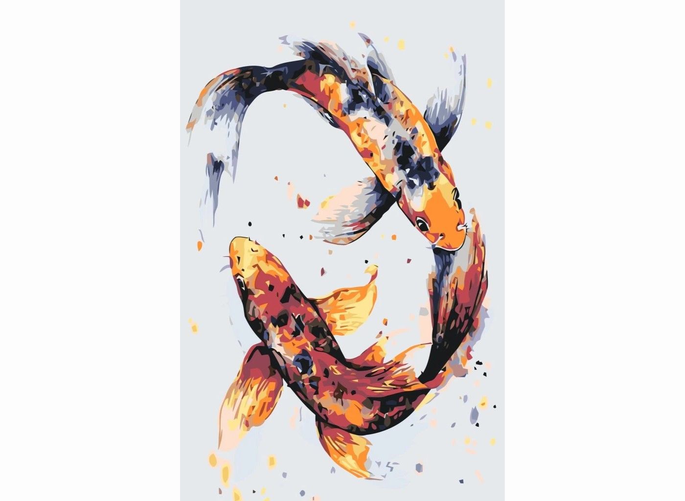 MALUJEŠ Malování podle čísel - DVĚ RYBKY Rozměr: 60 x 80 cm, Rámování: bez rámu a bez vypnutí plátna