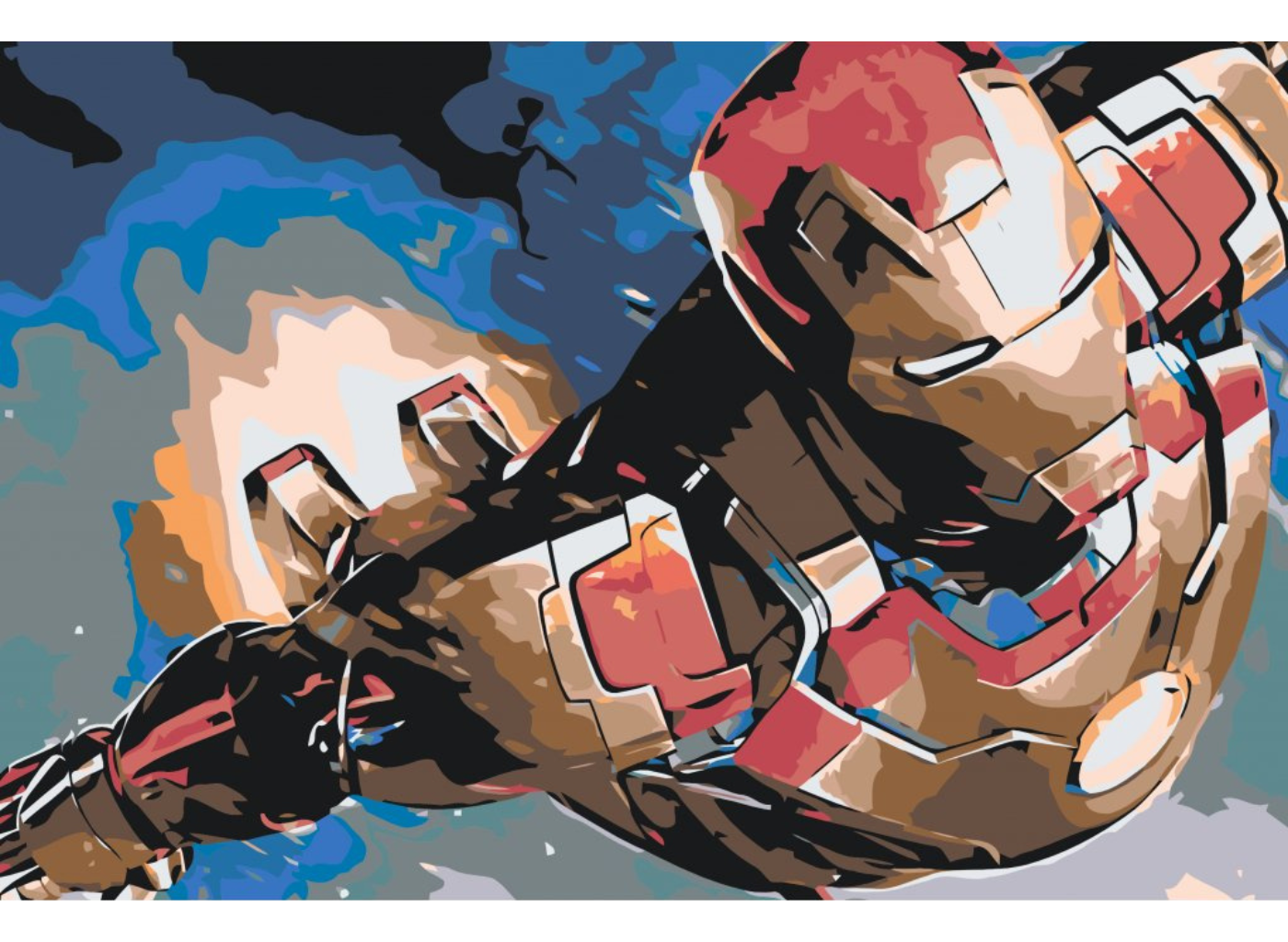 MALUJEŠ Malování podle čísel - IRON MAN Rozměr: 60 x 80 cm, Rámování: bez rámu a bez vypnutí plátna