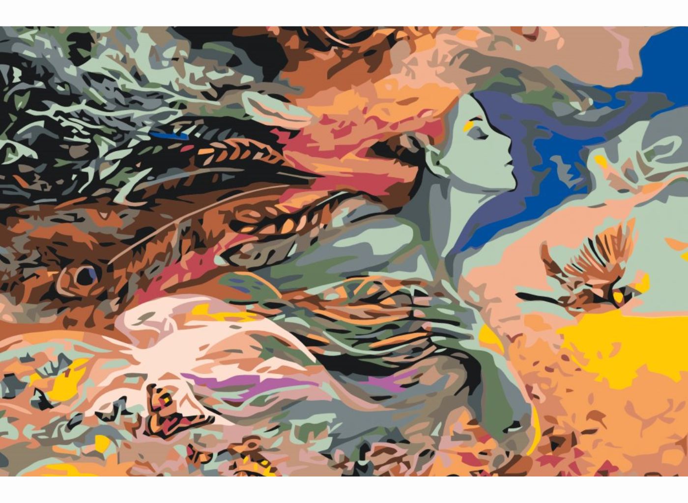 MALUJEŠ Malování podle čísel - MATKA PŘÍRODA Rozměr: 80 x 120 cm, Rámování: vypnuté plátno na rám