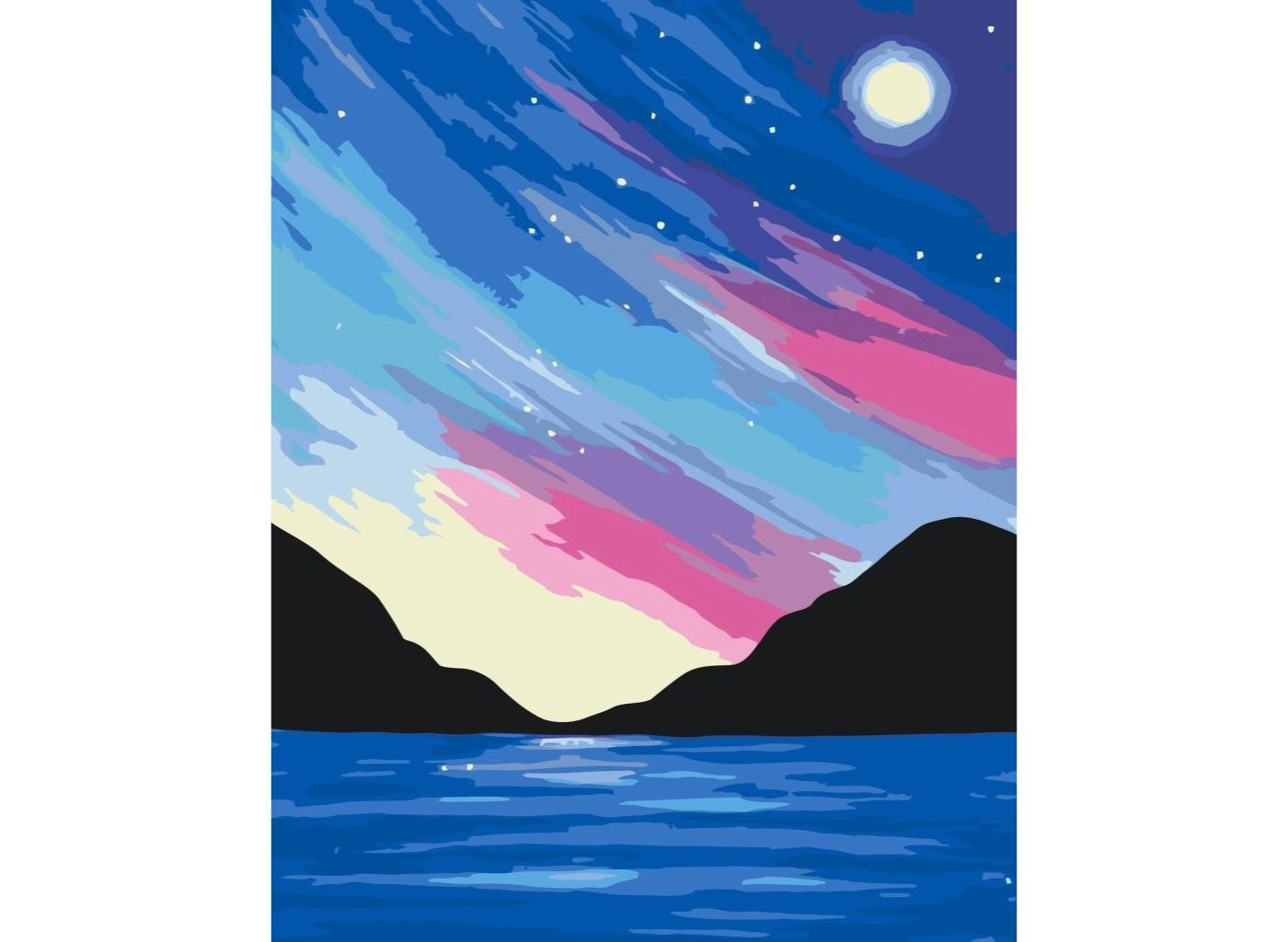 MALUJEŠ Malování podle čísel - NOČNÍ OBLOHA Rozměr: 30 x 40 cm, Rámování: bez rámu a bez vypnutí plátna