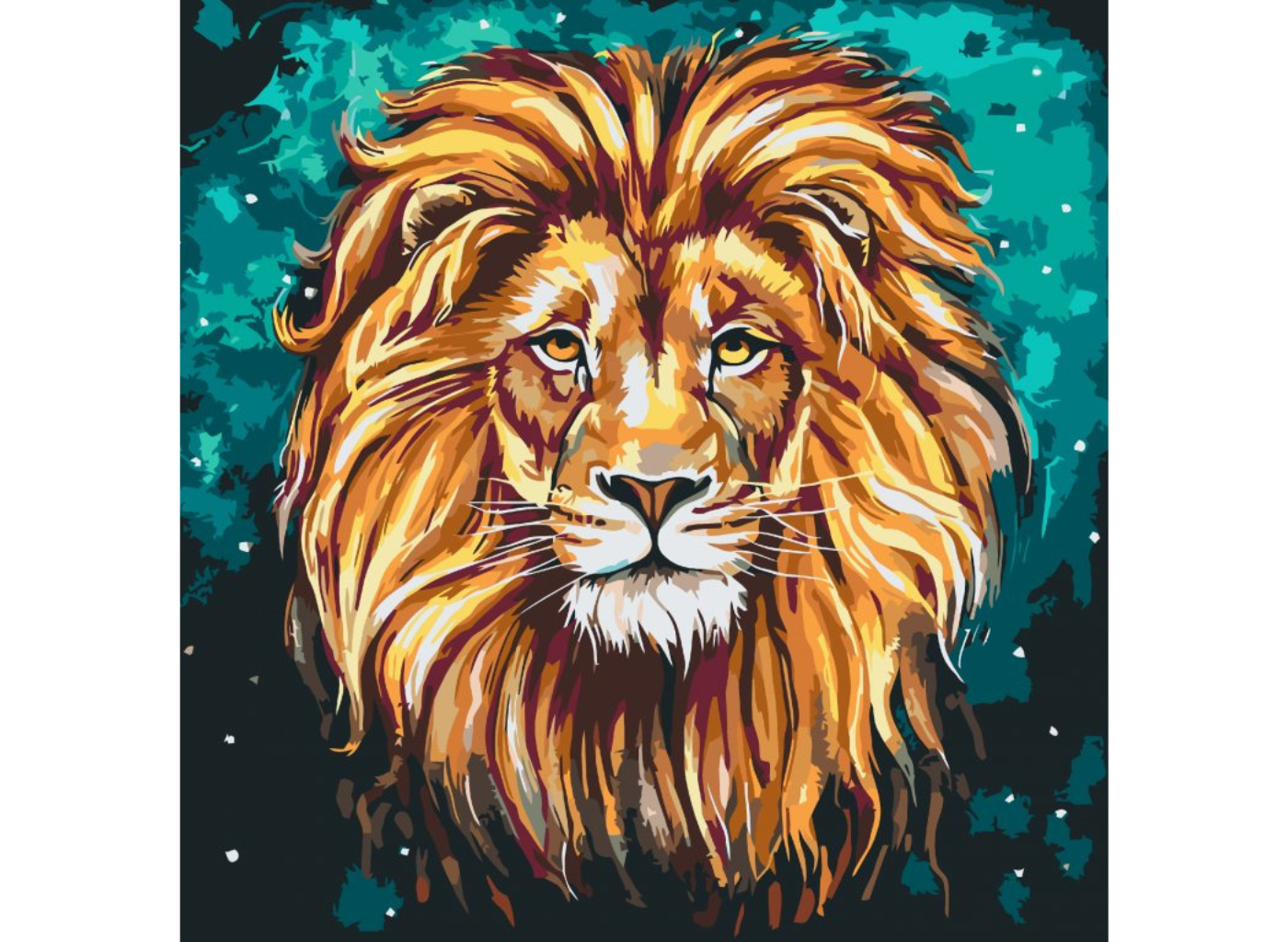 MALUJEŠ Malování podle čísel - KRÁSNÝ LEV Rozměr: 50x50 cm, Rámování: vypnuté plátno na rám
