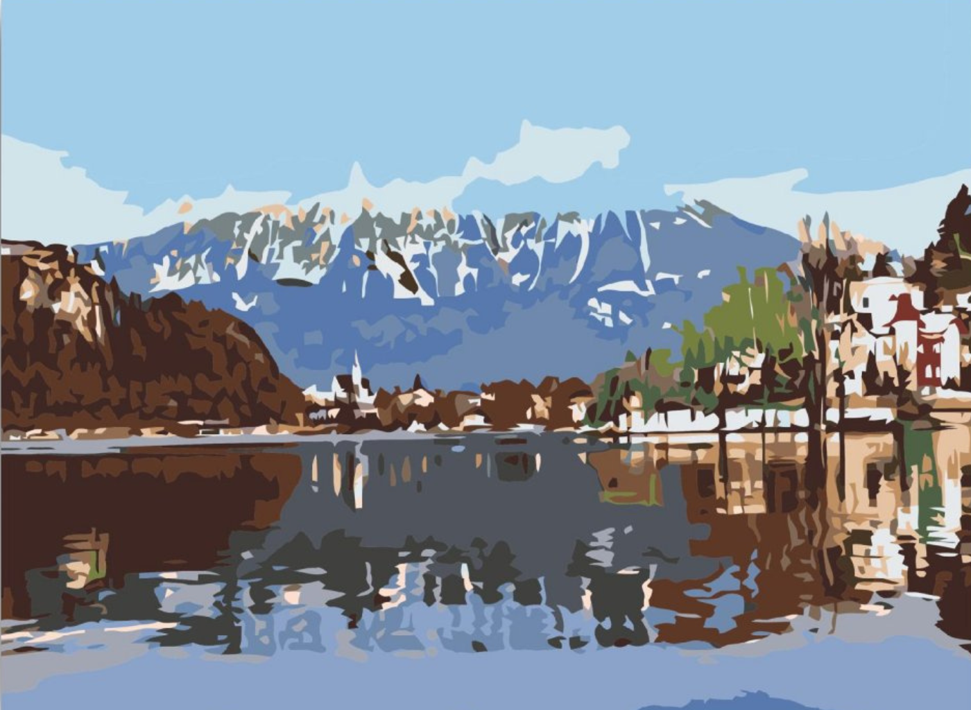 MALUJEŠ Malování podle čísel - NA JEZEŘE Rozměr: 30x40 cm, Rámování: vypnuté plátno na rám