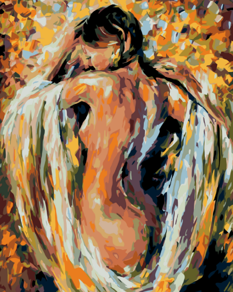 MALUJEŠ Malování podle čísel - POLONAHÁ ŽENA V BARVÁCH Rozměr: 30x40 cm, Rámování: bez rámu a bez vypnutí plátna