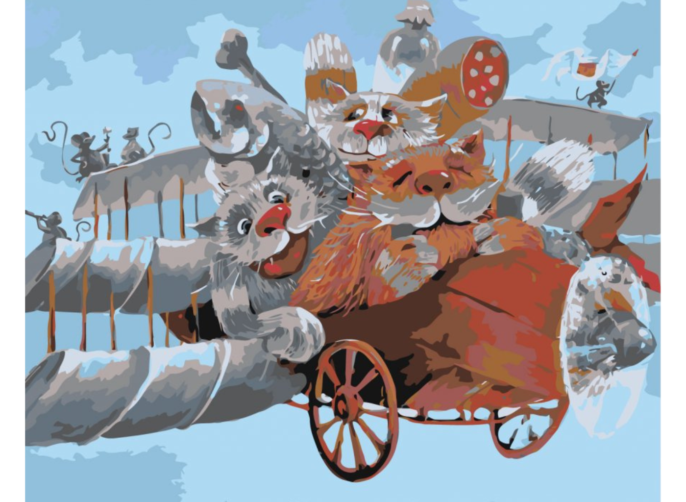 MALUJEŠ Malování podle čísel - KOČIČÍ AEROPLÁN Rozměr: 30x40 cm, Rámování: vypnuté plátno na rám