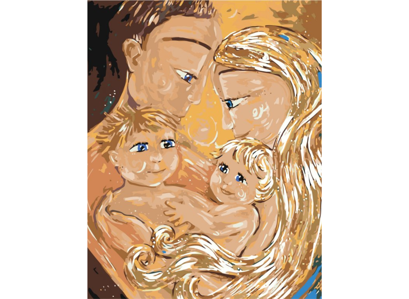 MALUJEŠ Malování podle čísel - RODINA Rozměr: 80x100 cm, Rámování: bez rámu a bez vypnutí plátna