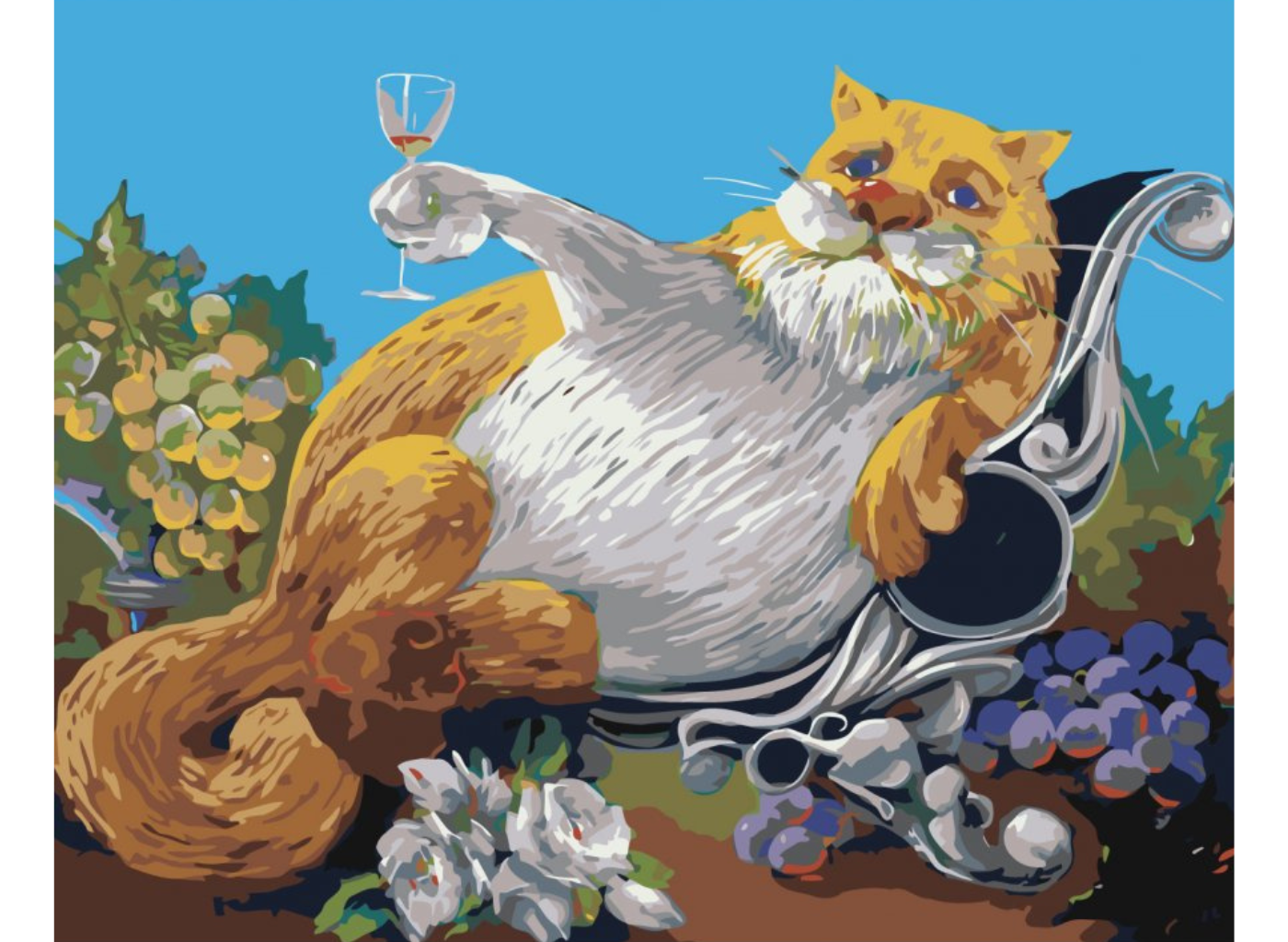 MALUJEŠ Malování podle čísel - KOCOUR VINAŘ Rozměr: 30x40 cm, Rámování: vypnuté plátno na rám