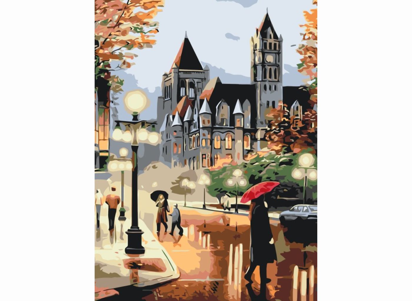 MALUJEŠ Malování podle čísel - NA ULICI PŘED RADNICÍ Rozměr: 60 x 80 cm, Rámování: vypnuté plátno na rám