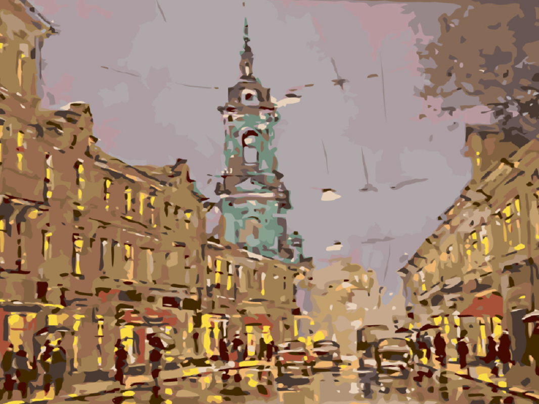 MALUJEŠ Malování podle čísel - RUŠNÁ ULICE Rozměr: 40x50 cm, Rámování: vypnuté plátno na rám