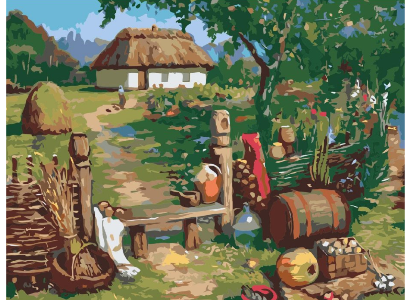 MALUJEŠ Malování podle čísel - NA VENKOVĚ Rozměr: 30x40 cm, Rámování: vypnuté plátno na rám